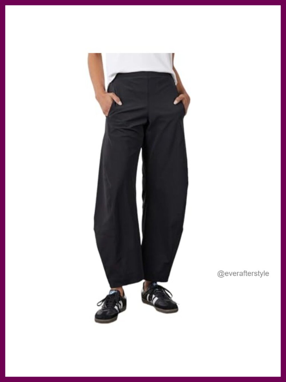 Women's Barrel Pants Wide Leg High Waisted Nylon Spandex Ankle Travel Trousers